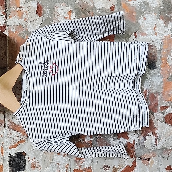 Zara Striped Long Sleeve Tee 18 - 24 M - Picture 1 of 3